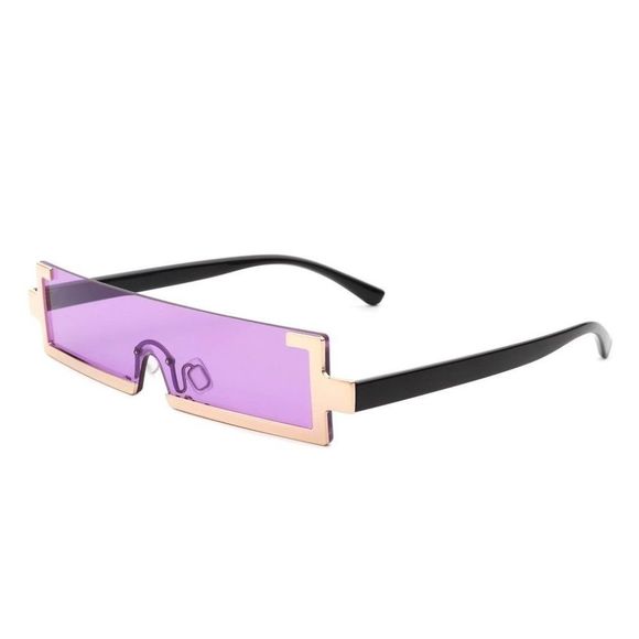 6176 | Pink Flat Top Semi Rimless Sunglasses - Picture 2 of 4